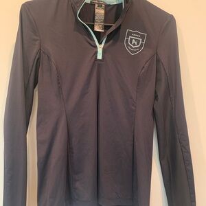 Noel Asmar Black and Light Blue Quarter Zip